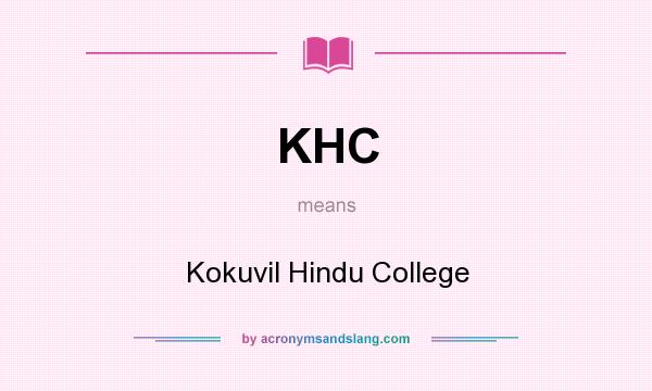 What does KHC mean? It stands for Kokuvil Hindu College