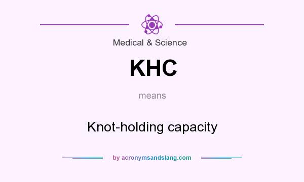 What does KHC mean? It stands for Knot-holding capacity