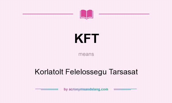 What does KFT mean? It stands for Korlatolt Felelossegu Tarsasat