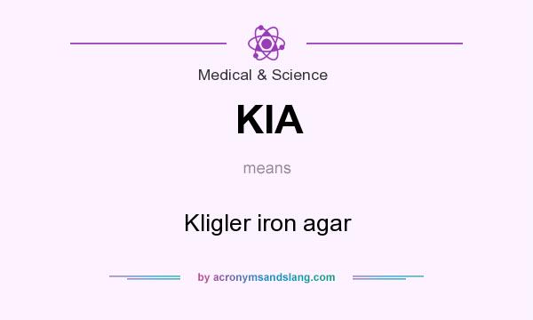 What does KIA mean? It stands for Kligler iron agar