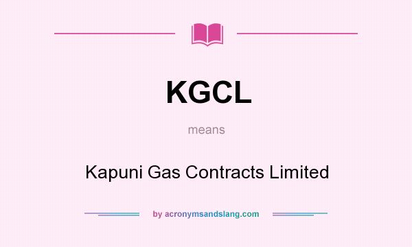 What does KGCL mean? It stands for Kapuni Gas Contracts Limited