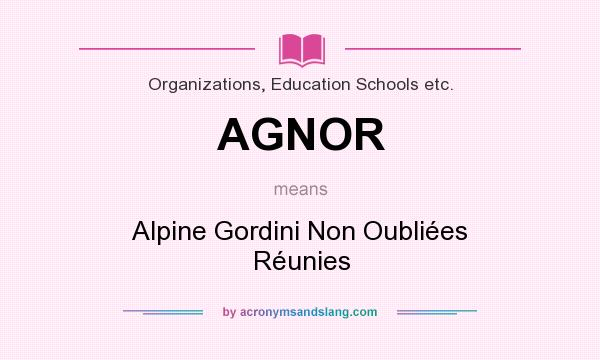 What does AGNOR mean? It stands for Alpine Gordini Non Oubliées Réunies