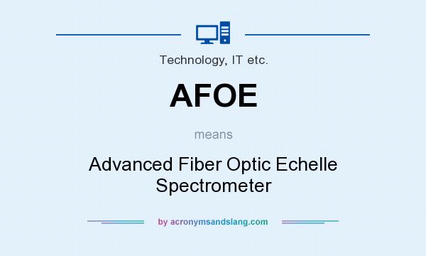 What does AFOE mean? It stands for Advanced Fiber Optic Echelle Spectrometer