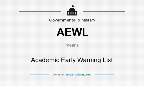 What does AEWL mean? It stands for Academic Early Warning List
