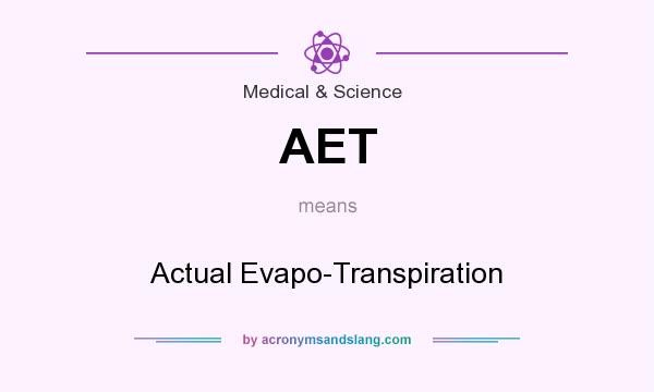 What does AET mean? It stands for Actual Evapo-Transpiration