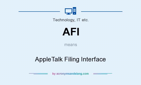 What does AFI mean? It stands for AppleTalk Filing Interface