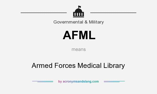 What does AFML mean? It stands for Armed Forces Medical Library