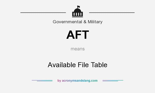What does AFT mean? It stands for Available File Table