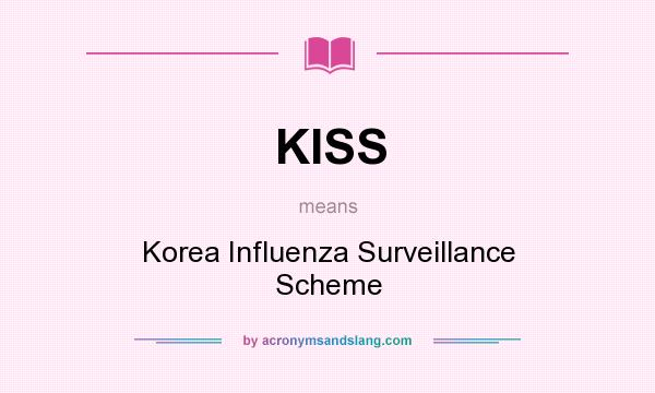 What does KISS mean? It stands for Korea Influenza Surveillance Scheme