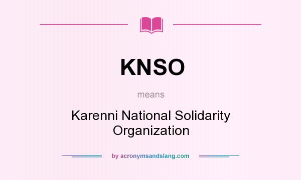 What does KNSO mean? It stands for Karenni National Solidarity Organization