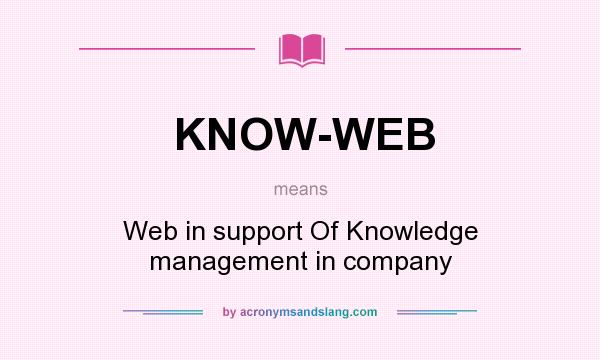 What does KNOW-WEB mean? It stands for Web in support Of Knowledge management in company