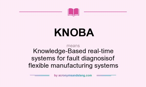 What does KNOBA mean? It stands for Knowledge-Based real-time systems for fault diagnosisof flexible manufacturing systems