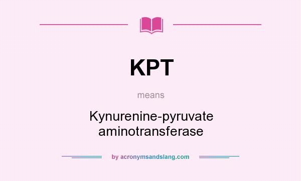 What does KPT mean? It stands for Kynurenine-pyruvate aminotransferase