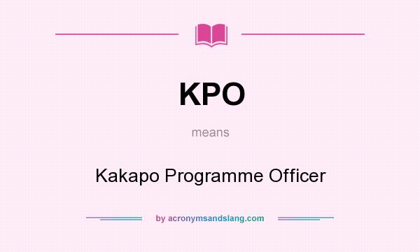 What does KPO mean? It stands for Kakapo Programme Officer