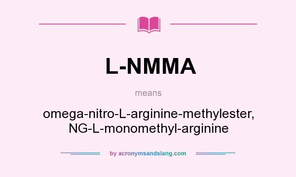 What does L-NMMA mean? It stands for omega-nitro-L-arginine-methylester, NG-L-monomethyl-arginine