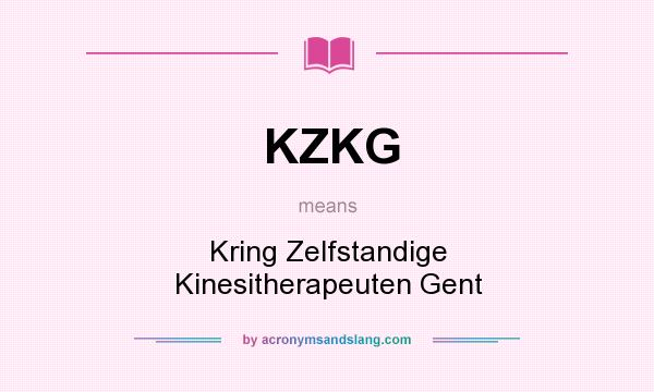 What does KZKG mean? It stands for Kring Zelfstandige Kinesitherapeuten Gent