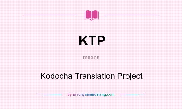 What does KTP mean? It stands for Kodocha Translation Project