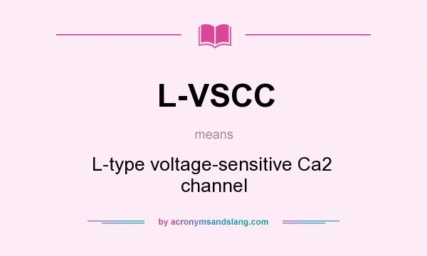 What does L-VSCC mean? It stands for L-type voltage-sensitive Ca2  channel