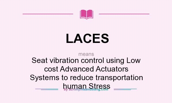 What does LACES mean? It stands for Seat vibration control using Low cost Advanced Actuators Systems to reduce transportation human Stress