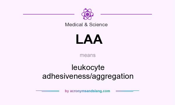 What does LAA mean? It stands for leukocyte adhesiveness/aggregation