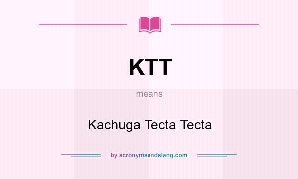 What does KTT mean? It stands for Kachuga Tecta Tecta
