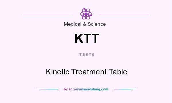 What does KTT mean? It stands for Kinetic Treatment Table