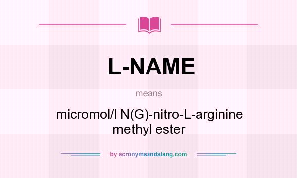 What does L-NAME mean? It stands for micromol/l N(G)-nitro-L-arginine methyl ester
