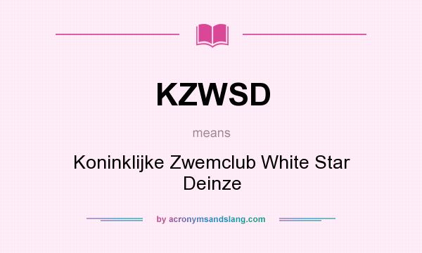 What does KZWSD mean? It stands for Koninklijke Zwemclub White Star Deinze
