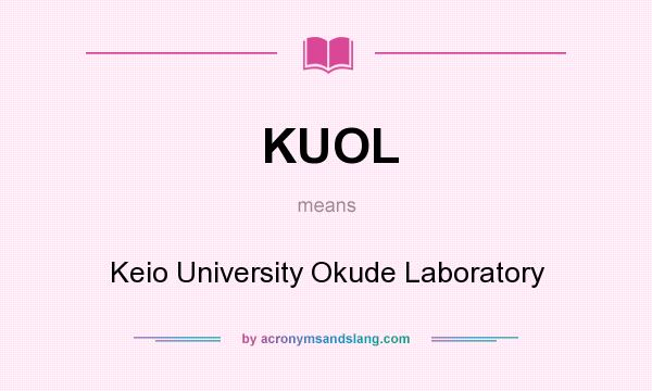 What does KUOL mean? It stands for Keio University Okude Laboratory