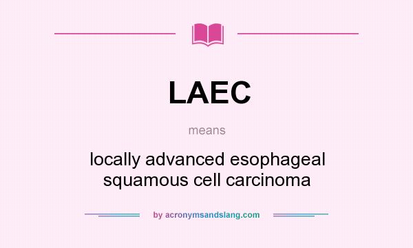 What does LAEC mean? It stands for locally advanced esophageal squamous cell carcinoma