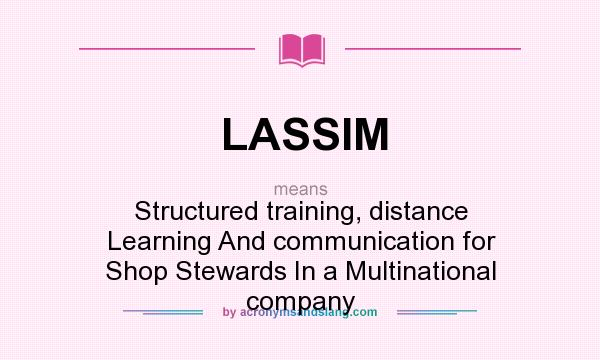 What does LASSIM mean? It stands for Structured training, distance Learning And communication for Shop Stewards In a Multinational company