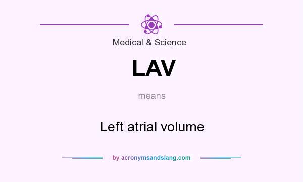 What does LAV mean? It stands for Left atrial volume