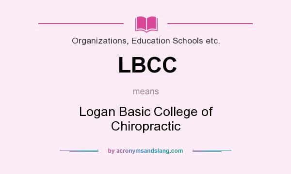 What does LBCC mean? It stands for Logan Basic College of Chiropractic