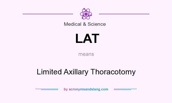 What does LAT mean? It stands for Limited Axillary Thoracotomy