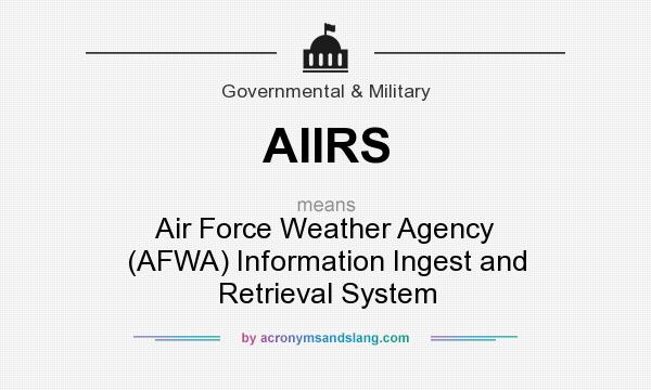 What does AIIRS mean? It stands for Air Force Weather Agency (AFWA) Information Ingest and Retrieval System