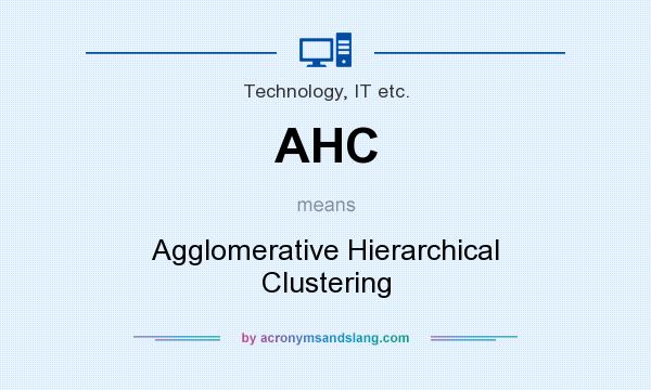 What does AHC mean? It stands for Agglomerative Hierarchical Clustering
