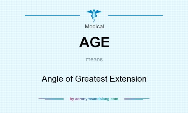 What does AGE mean? It stands for Angle of Greatest Extension