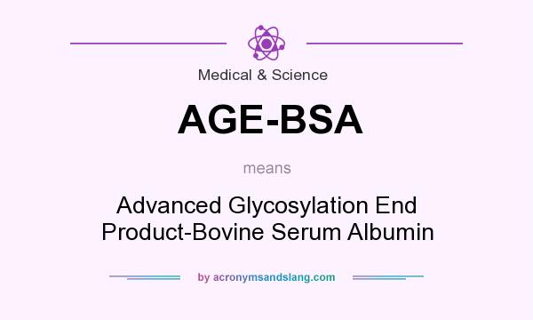 What does AGE-BSA mean? It stands for Advanced Glycosylation End Product-Bovine Serum Albumin