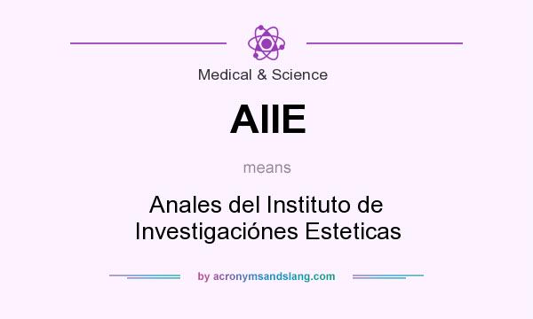 What does AIIE mean? It stands for Anales del Instituto de Investigaciónes Esteticas