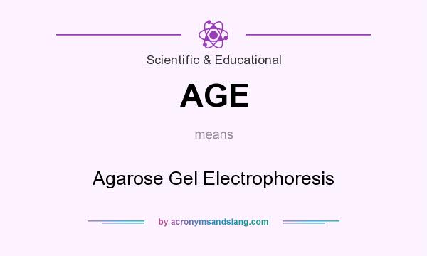 What does AGE mean? It stands for Agarose Gel Electrophoresis
