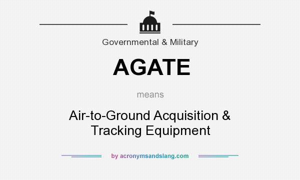 What does AGATE mean? It stands for Air-to-Ground Acquisition & Tracking Equipment