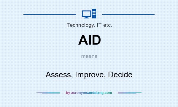What does AID mean? It stands for Assess, Improve, Decide