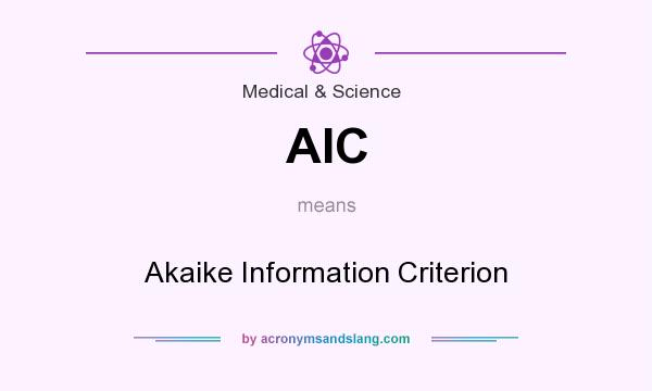 What does AIC mean? It stands for Akaike Information Criterion