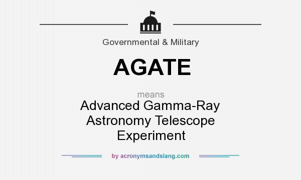 What does AGATE mean? It stands for Advanced Gamma-Ray Astronomy Telescope Experiment