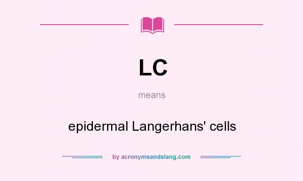 What does LC mean? It stands for epidermal Langerhans` cells