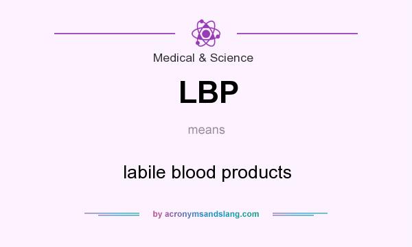 What does LBP mean? It stands for labile blood products