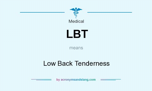 What does LBT mean? It stands for Low Back Tenderness