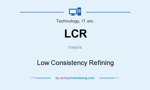What does LCR mean? It stands for Low Consistency Refining