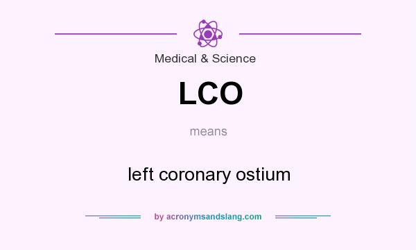 What does LCO mean? It stands for left coronary ostium