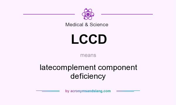 What does LCCD mean? It stands for latecomplement component deficiency